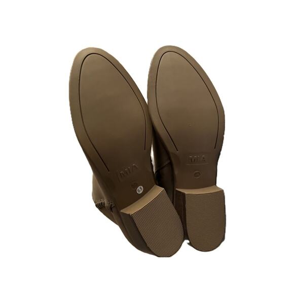 MIA NEW Jaice Side Zip Braid Detail Round Toe Ankle Bootie Taupe Size 9.5 - Picture 9 of 10